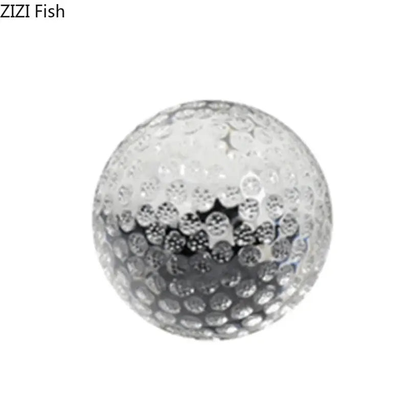 Silver textured golf ball shaped charm with reflective metallic finish for crystal ball desk decoration or ball desk decor