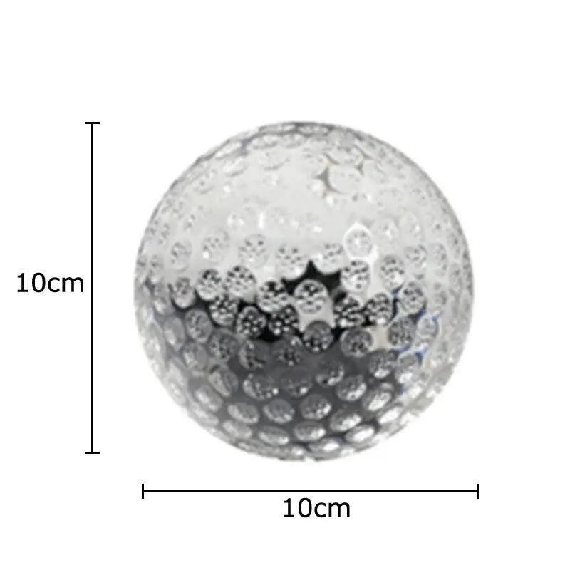 Minimalist 10cm silver textured crystal ball desk decoration with dimpled surface for bedroom decor