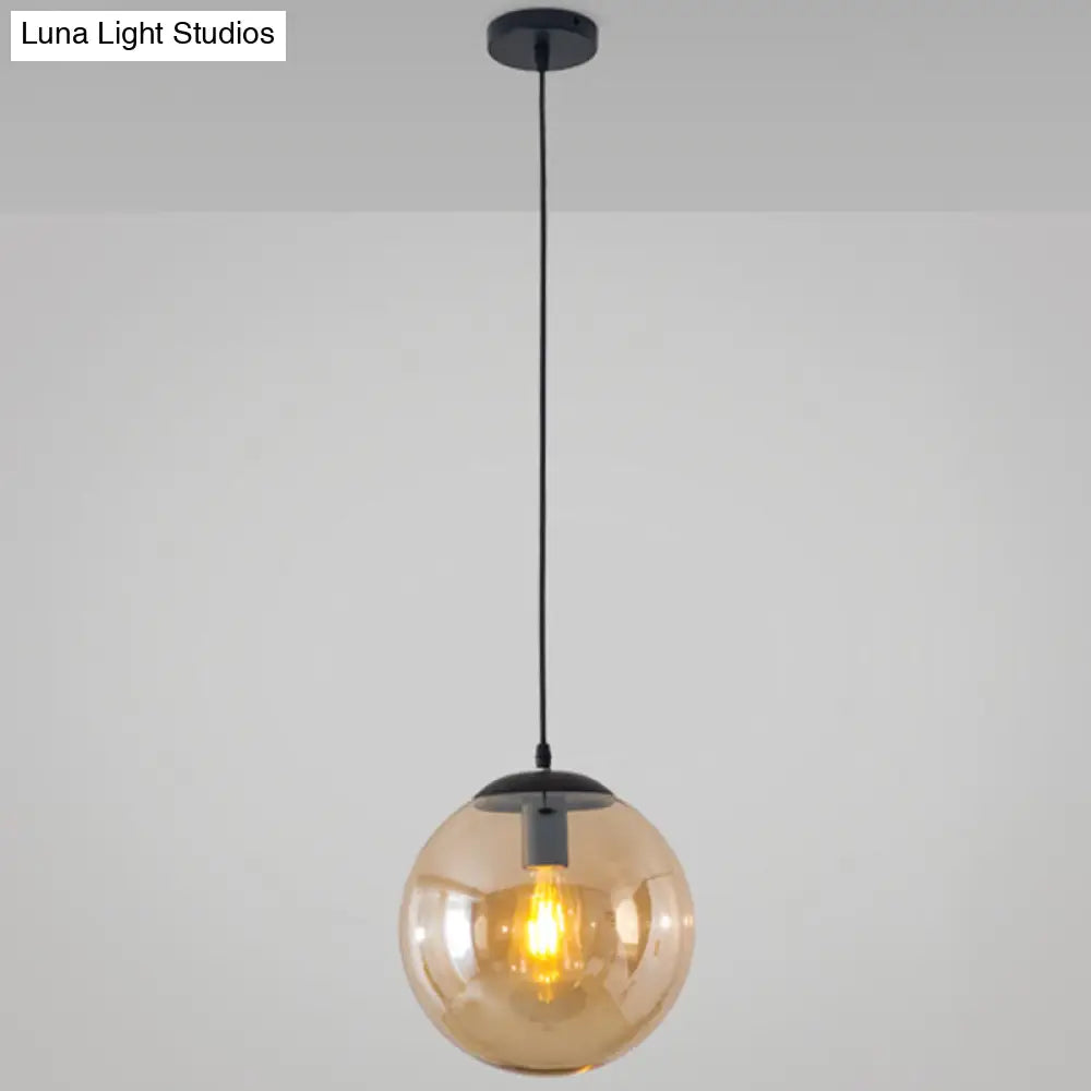 Minimalist Transparent Glass Ball Pendant Light with 39" Hanging Wire