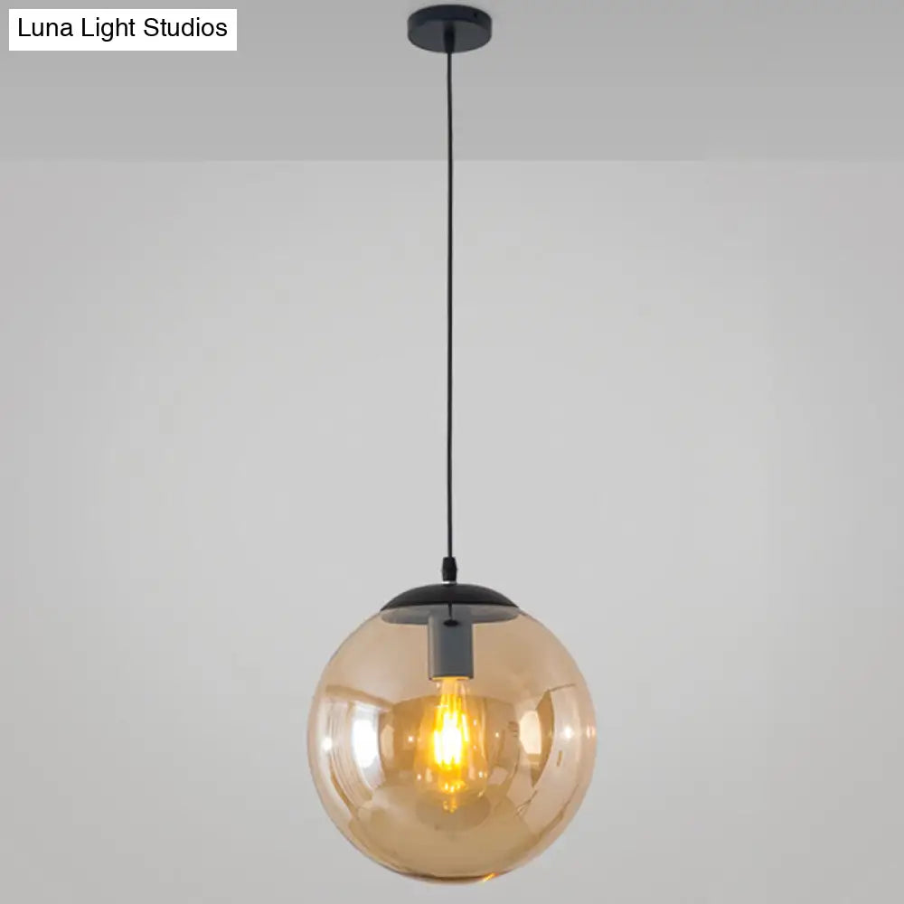 Minimalist Transparent Glass Ball Pendant Light with 39" Hanging Wire