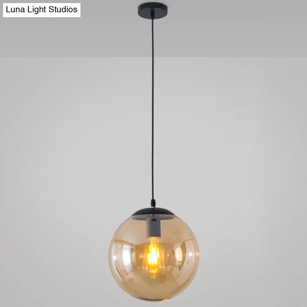 Minimalist Transparent Glass Ball Pendant Light with 39" Hanging Wire