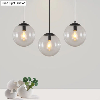 Minimalist Transparent Glass Ball Pendant Light with 39" Hanging Wire