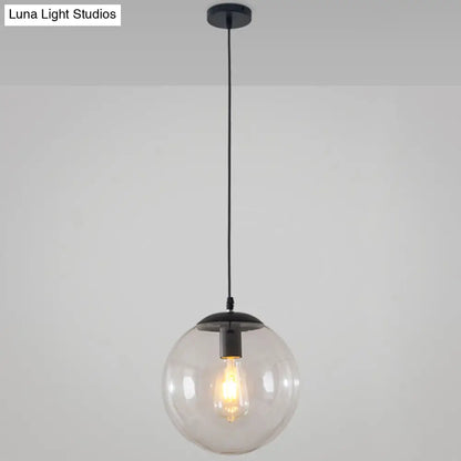 Minimalist Transparent Glass Ball Pendant Light with 39" Hanging Wire