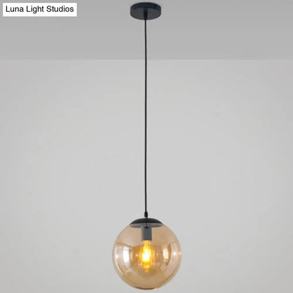 Minimalist Transparent Glass Ball Pendant Light with 39" Hanging Wire