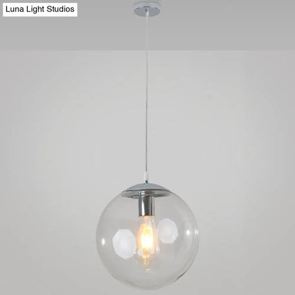 Minimalist Transparent Glass Ball Pendant Light with 39" Hanging Wire