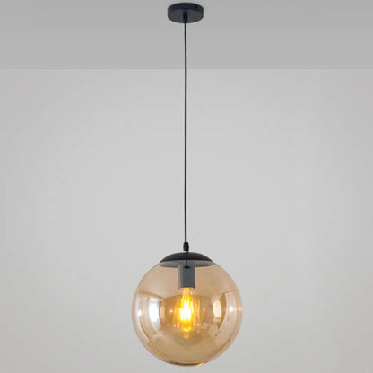 Minimalist Transparent Glass Ball Pendant Light with 39" Hanging Wire