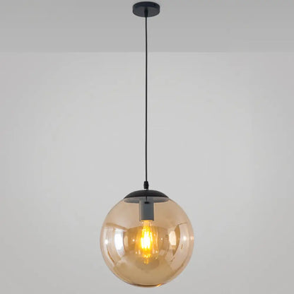 Minimalist Transparent Glass Ball Pendant Light with 39" Hanging Wire