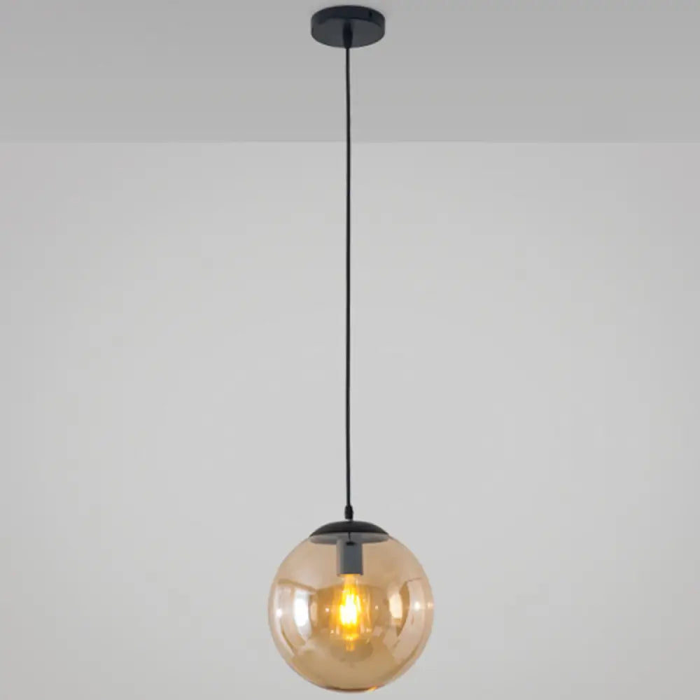 Minimalist Transparent Glass Ball Pendant Light with 39" Hanging Wire