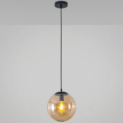 Minimalist Transparent Glass Ball Pendant Light with 39" Hanging Wire