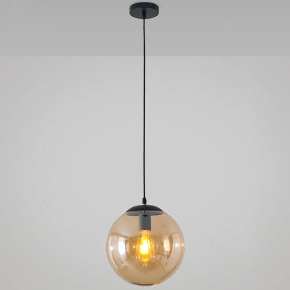 Minimalist Transparent Glass Ball Pendant Light with 39" Hanging Wire