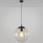 Minimalist Transparent Glass Ball Pendant Light with 39" Hanging Wire