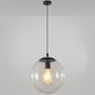 Minimalist Transparent Glass Ball Pendant Light with 39" Hanging Wire