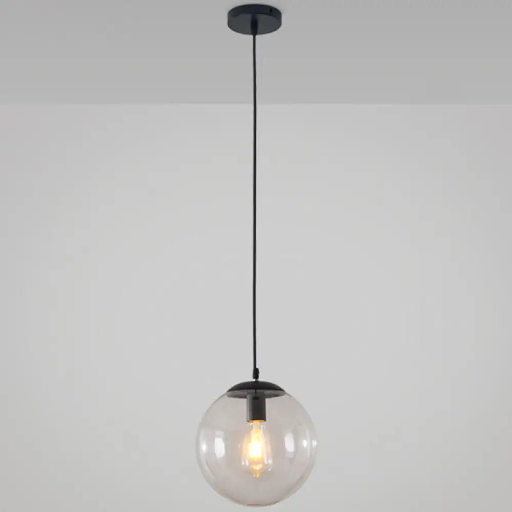 Minimalist Transparent Glass Ball Pendant Light with 39" Hanging Wire