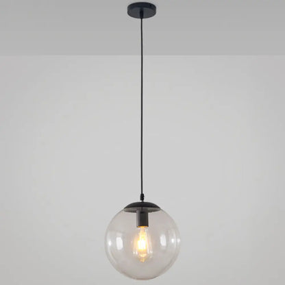 Minimalist Transparent Glass Ball Pendant Light with 39" Hanging Wire