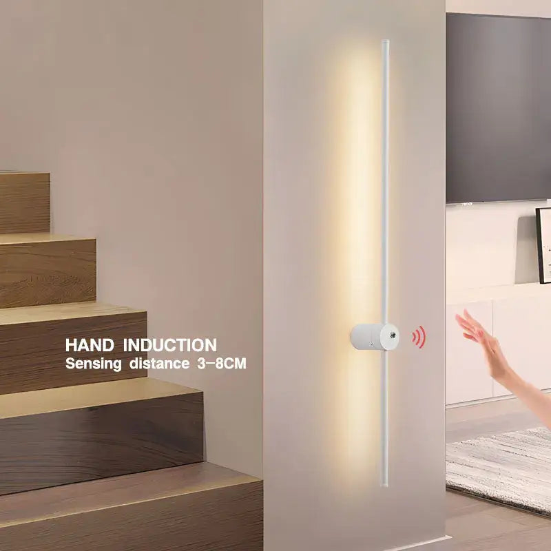 A minimalist white led wall lamp with 360 rotation and motion sensor features providing warm ambient glow decorbites led wall lamps