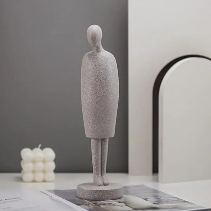 Minimalist gray speckled abstract people resin statue with smooth slender limbs for decorbites abstract people decor