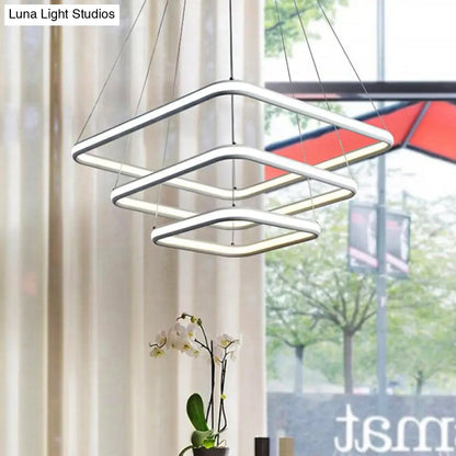 Lámpara de techo colgante minimalista de acrílico blanco - Lámpara LED cuadrada (luz blanca/cálida)