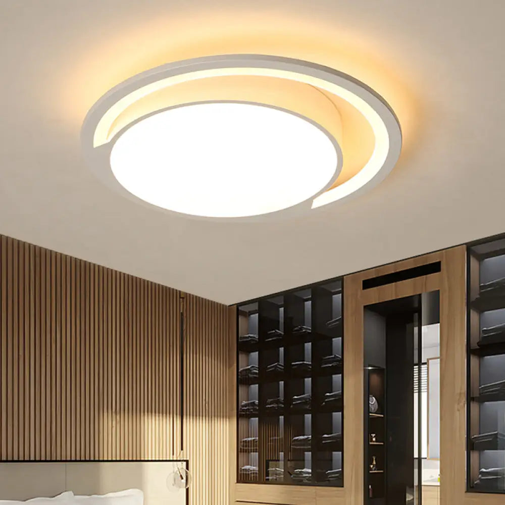 DecorBites™ DecorBites™ Minimalist White Acrylic LED Ceiling Light - 16"/19.5" Wide Flush-Mount Fixture with Handgrip