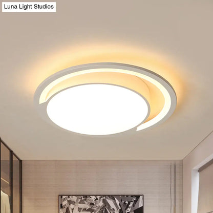 DecorBites™ DecorBites™ Minimalist White Acrylic LED Ceiling Light - 16"/19.5" Wide Flush-Mount Fixture with Handgrip