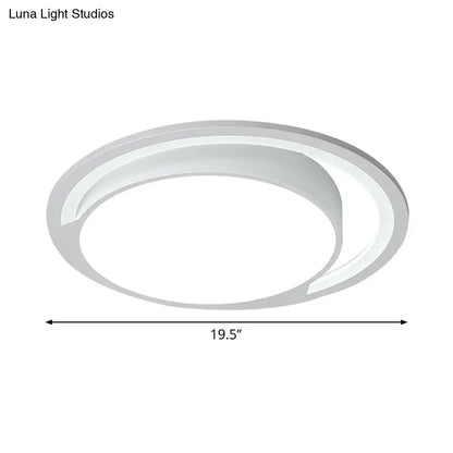 DecorBites™ DecorBites™ Minimalist White Acrylic LED Ceiling Light - 16"/19.5" Wide Flush-Mount Fixture with Handgrip