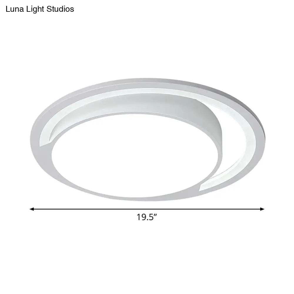 DecorBites™ DecorBites™ Minimalist White Acrylic LED Ceiling Light - 16"/19.5" Wide Flush-Mount Fixture with Handgrip