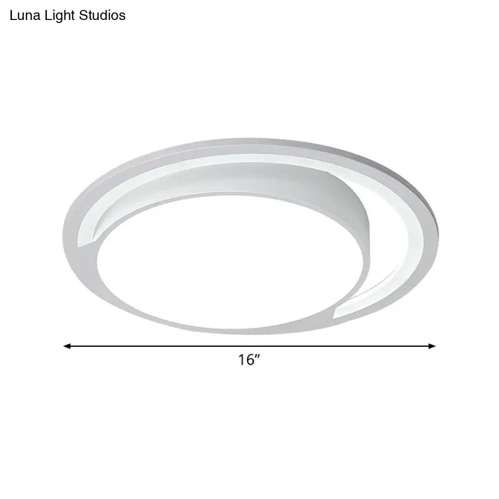 DecorBites™ DecorBites™ Minimalist White Acrylic LED Ceiling Light - 16"/19.5" Wide Flush-Mount Fixture with Handgrip