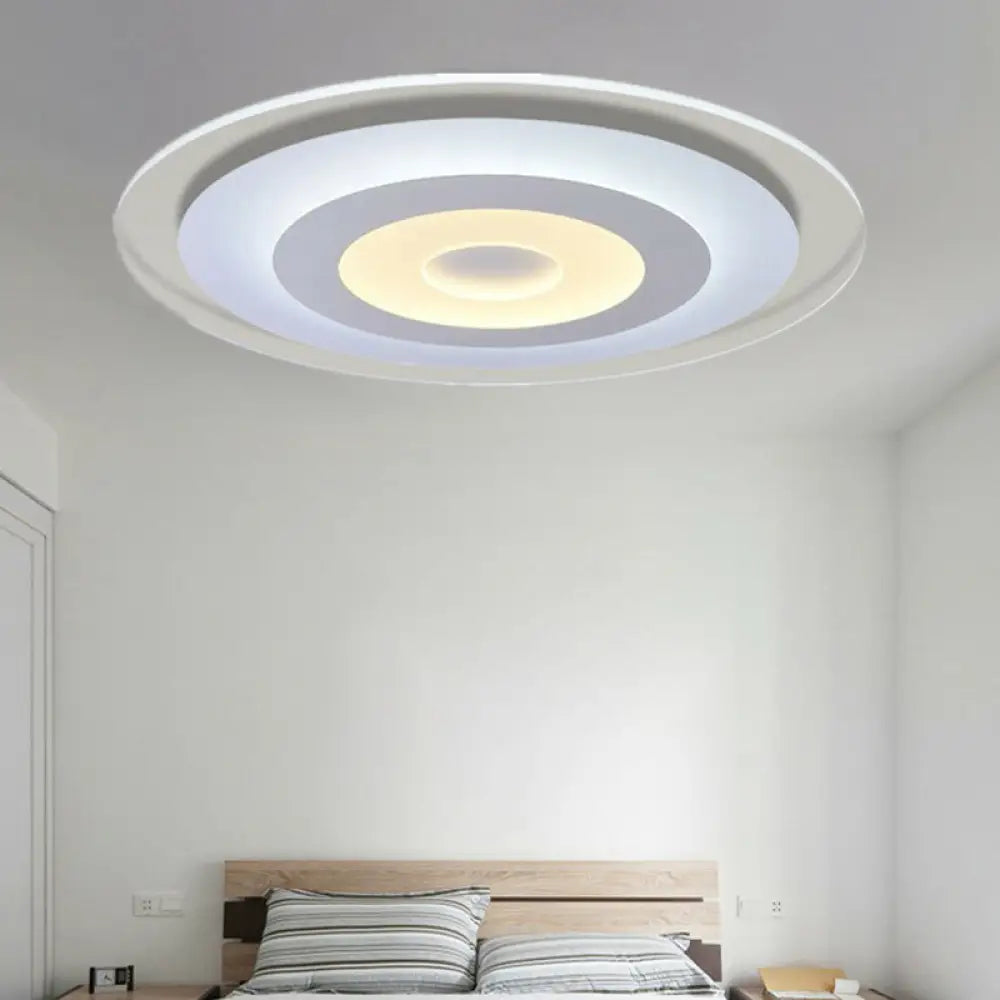 DecorBites™ DecorBites™ Minimalist White Acrylic LED Flush Mount Ceiling Light with Extra-Thin Round Design