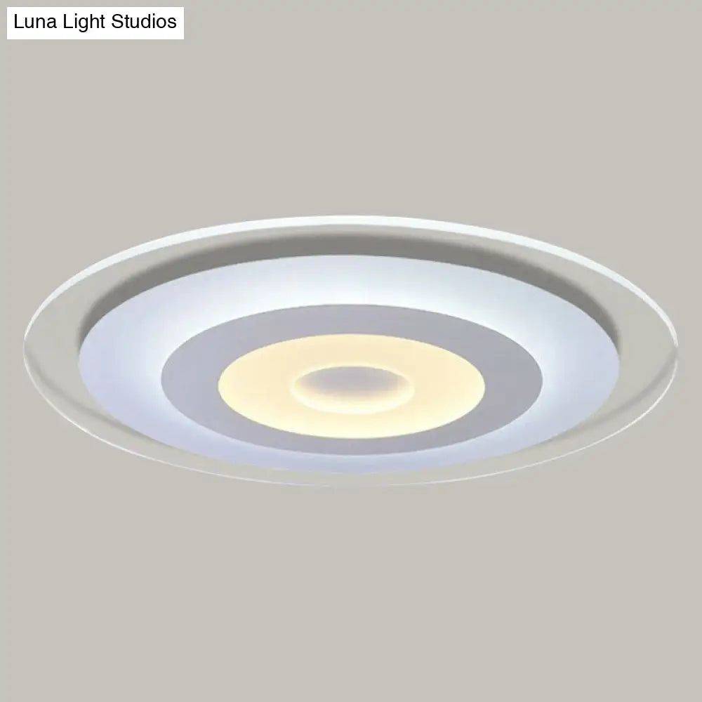 DecorBites™ DecorBites™ Minimalist White Acrylic LED Flush Mount Ceiling Light with Extra-Thin Round Design