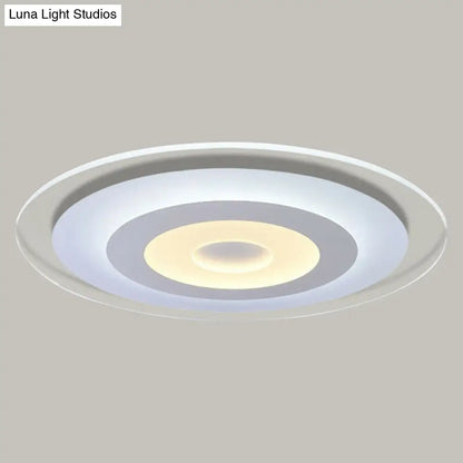 DecorBites™ DecorBites™ Minimalist White Acrylic LED Flush Mount Ceiling Light with Extra-Thin Round Design