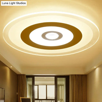 DecorBites™ DecorBites™ Minimalist White Acrylic LED Flush Mount Ceiling Light with Extra-Thin Round Design