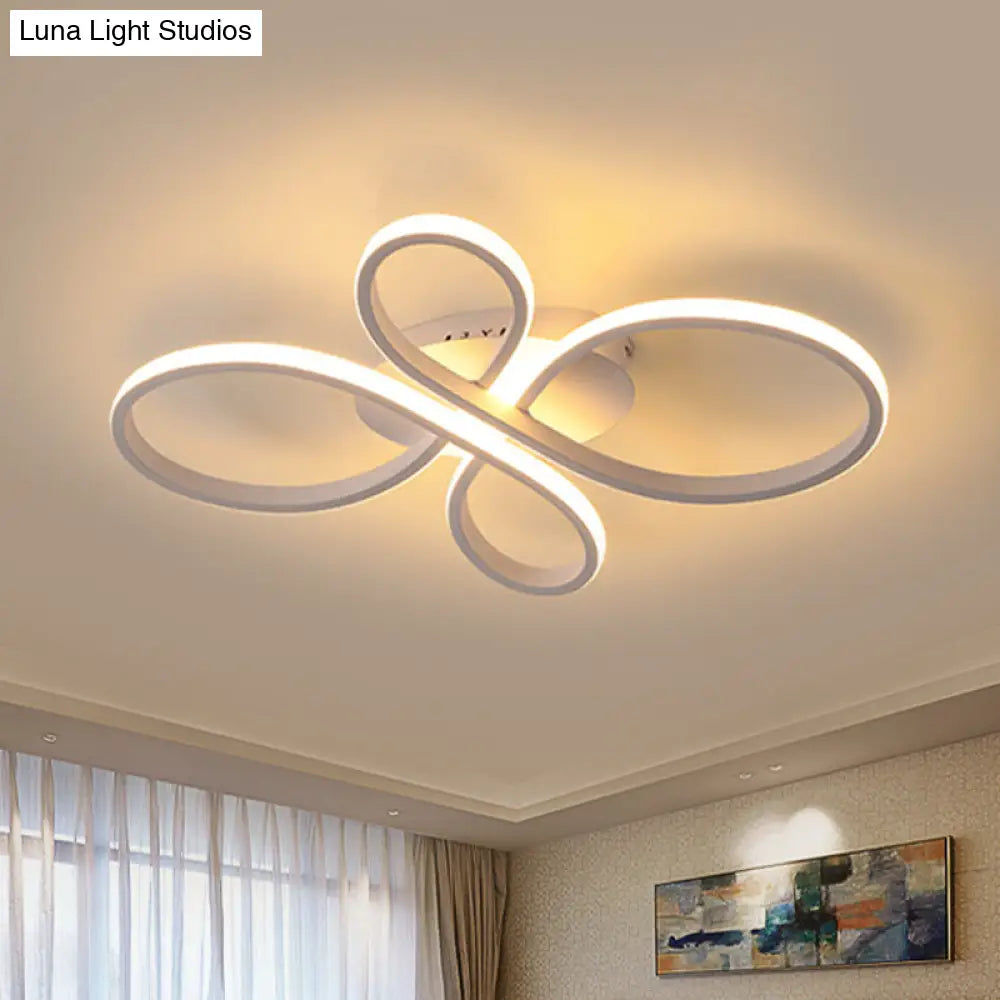 DecorBites™ DecorBites™ Minimalist White/Coffee LED Ceiling Light with Acrylic Frame and Adjustable Warm/White/Natural Lighting