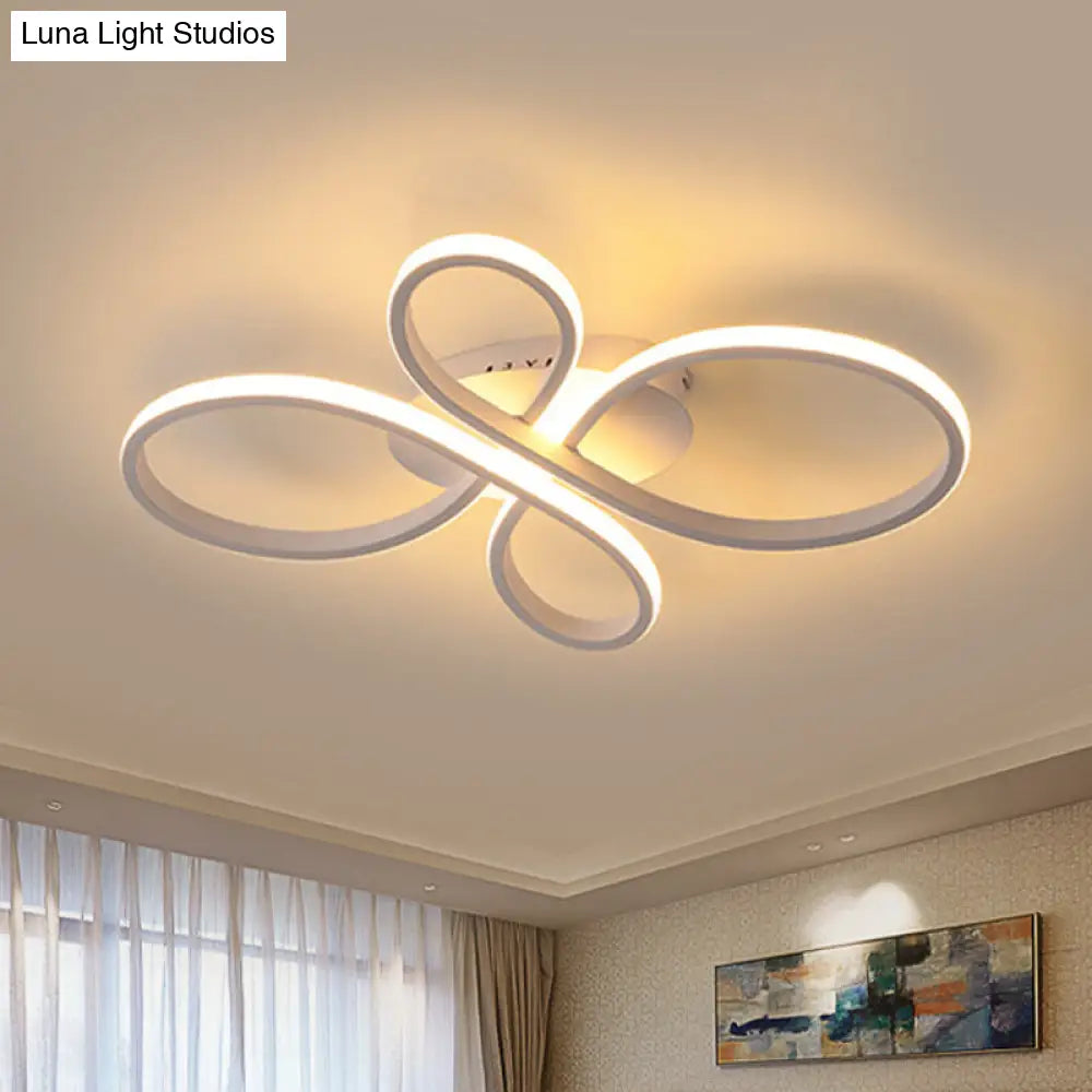 DecorBites™ DecorBites™ Minimalist White/Coffee LED Ceiling Light with Acrylic Frame and Adjustable Warm/White/Natural Lighting