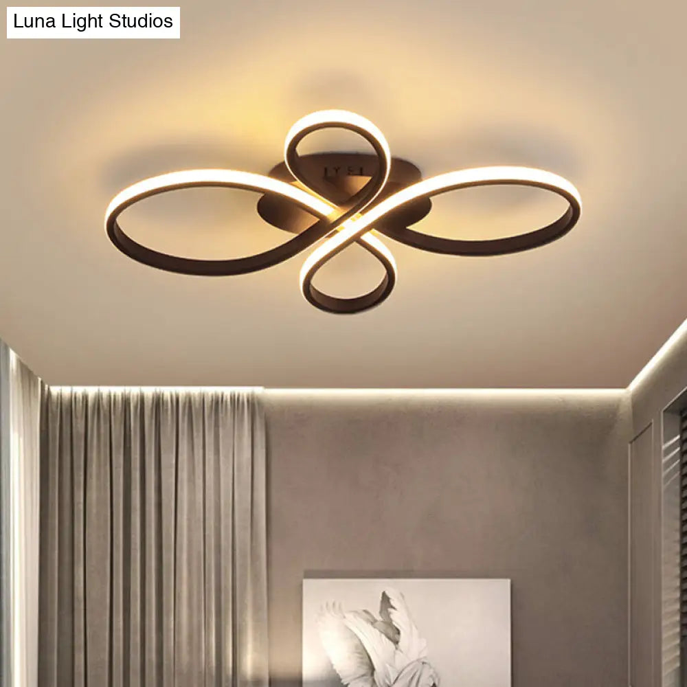 DecorBites™ DecorBites™ Minimalist White/Coffee LED Ceiling Light with Acrylic Frame and Adjustable Warm/White/Natural Lighting