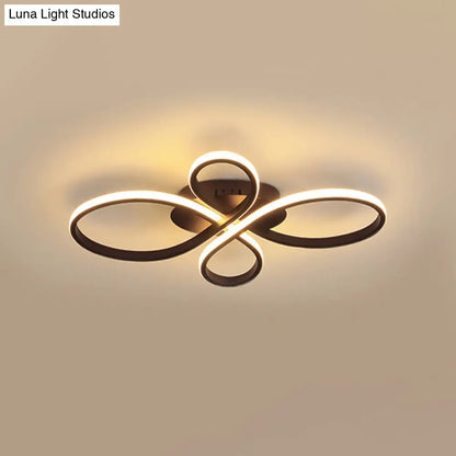DecorBites™ DecorBites™ Minimalist White/Coffee LED Ceiling Light with Acrylic Frame and Adjustable Warm/White/Natural Lighting