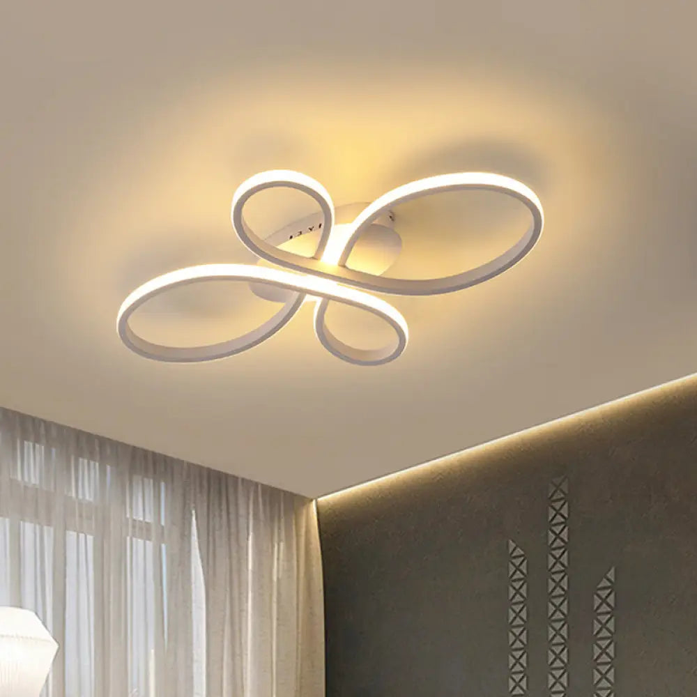 DecorBites™ DecorBites™ Minimalist White/Coffee LED Ceiling Light with Acrylic Frame and Adjustable Warm/White/Natural Lighting