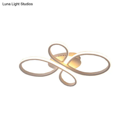 DecorBites™ DecorBites™ Minimalist White/Coffee LED Ceiling Light with Acrylic Frame and Adjustable Warm/White/Natural Lighting