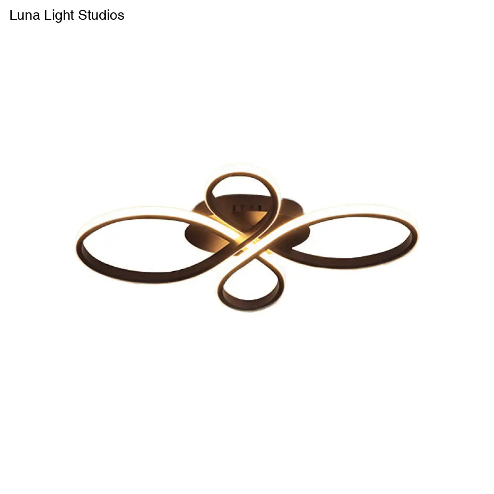 DecorBites™ DecorBites™ Minimalist White/Coffee LED Ceiling Light with Acrylic Frame and Adjustable Warm/White/Natural Lighting