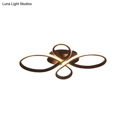 DecorBites™ DecorBites™ Minimalist White/Coffee LED Ceiling Light with Acrylic Frame and Adjustable Warm/White/Natural Lighting