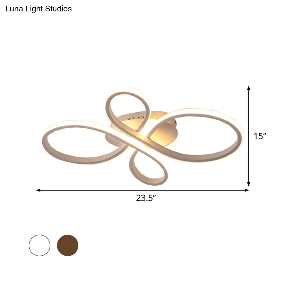 DecorBites™ DecorBites™ Minimalist White/Coffee LED Ceiling Light with Acrylic Frame and Adjustable Warm/White/Natural Lighting
