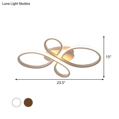 DecorBites™ DecorBites™ Minimalist White/Coffee LED Ceiling Light with Acrylic Frame and Adjustable Warm/White/Natural Lighting