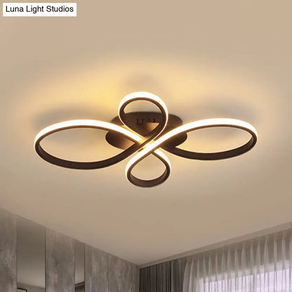 DecorBites™ DecorBites™ Minimalist White/Coffee LED Ceiling Light with Acrylic Frame and Adjustable Warm/White/Natural Lighting