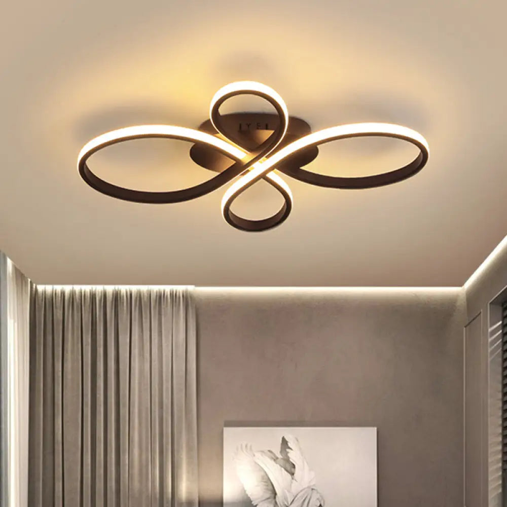 DecorBites™ DecorBites™ Minimalist White/Coffee LED Ceiling Light with Acrylic Frame and Adjustable Warm/White/Natural Lighting