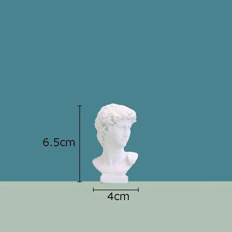 Minimalist white david portrait resin sculpture 6.5cm tall decorbites david portrait for living room decor