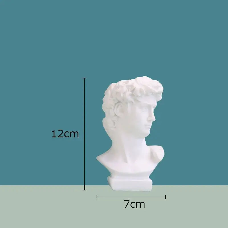Minimalist white david portrait resin sculpture 12cm tall decorbites david portrait for living room decor