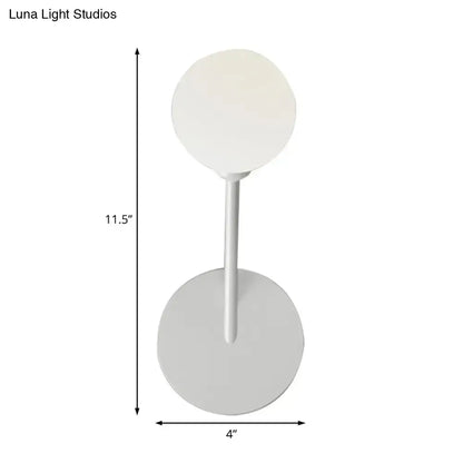 Minimalist white finish wall lamp with frosted glass spherical globe design for bedroom 110v-120v use