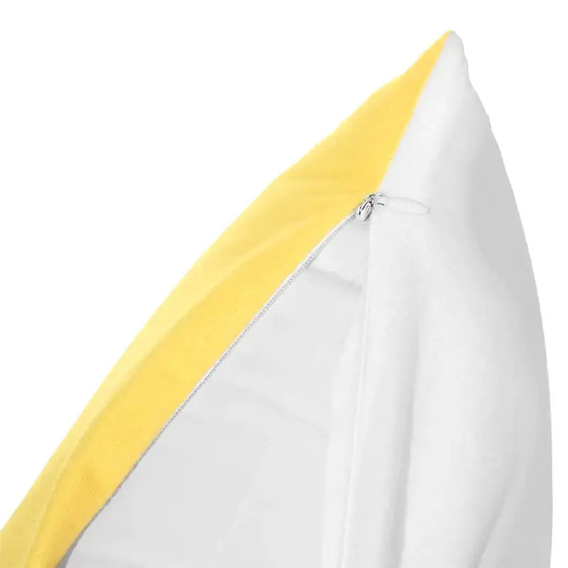 Minimalist white and yellow pillow cover with zipper closure for inflatable pillow core set of 4 bedroom inserts