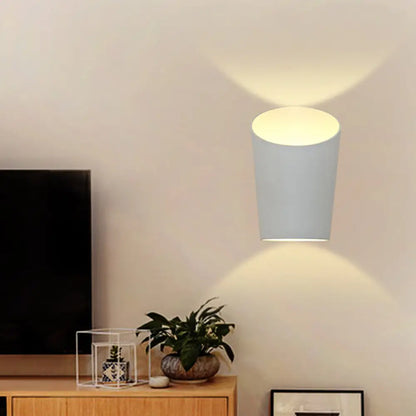 DecorBites™ DecorBites™ Minimalist White Metal Wall Lamp with Integrated LED for Bedroom - Warm/White Lighting