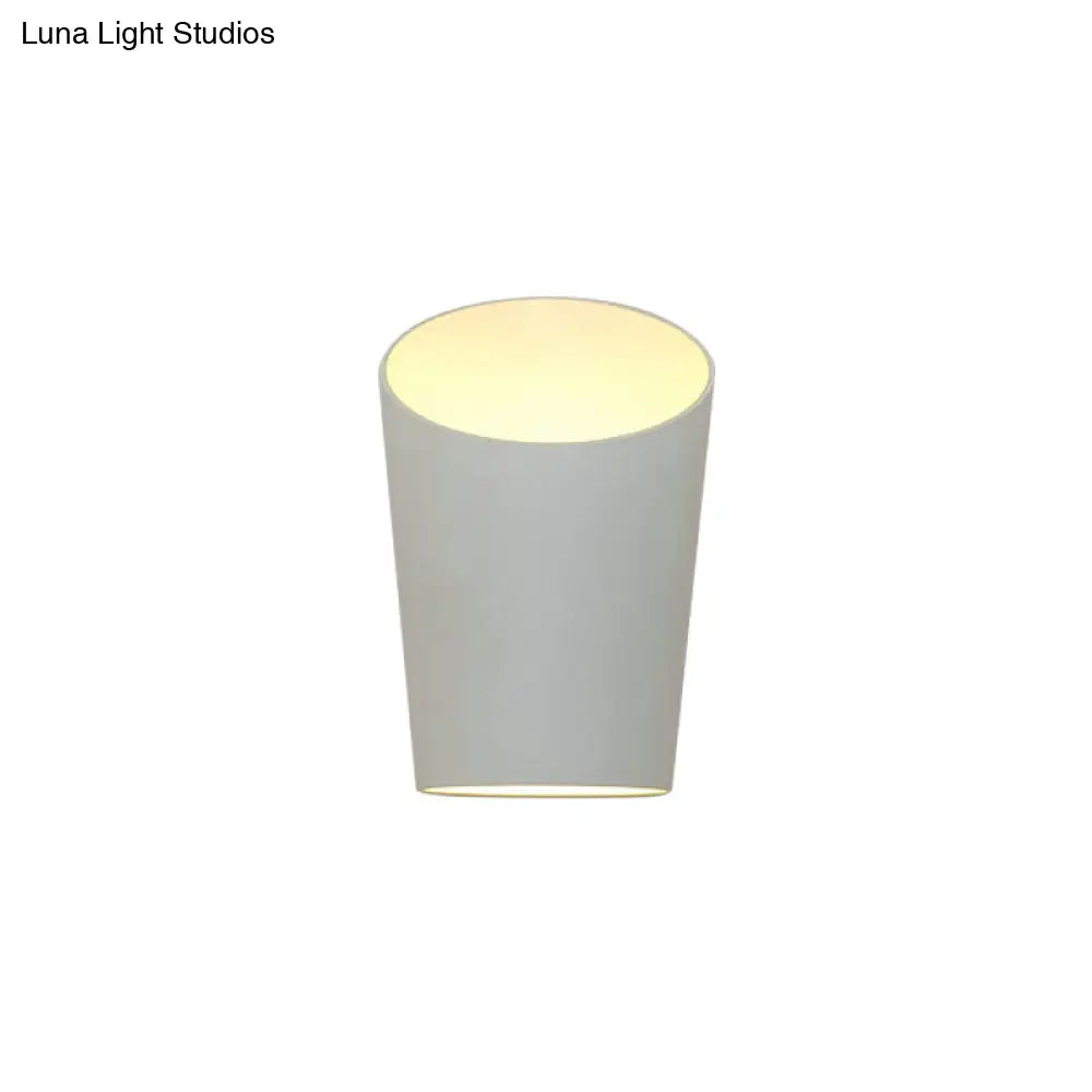 DecorBites™ DecorBites™ Minimalist White Metal Wall Lamp with Integrated LED for Bedroom - Warm/White Lighting