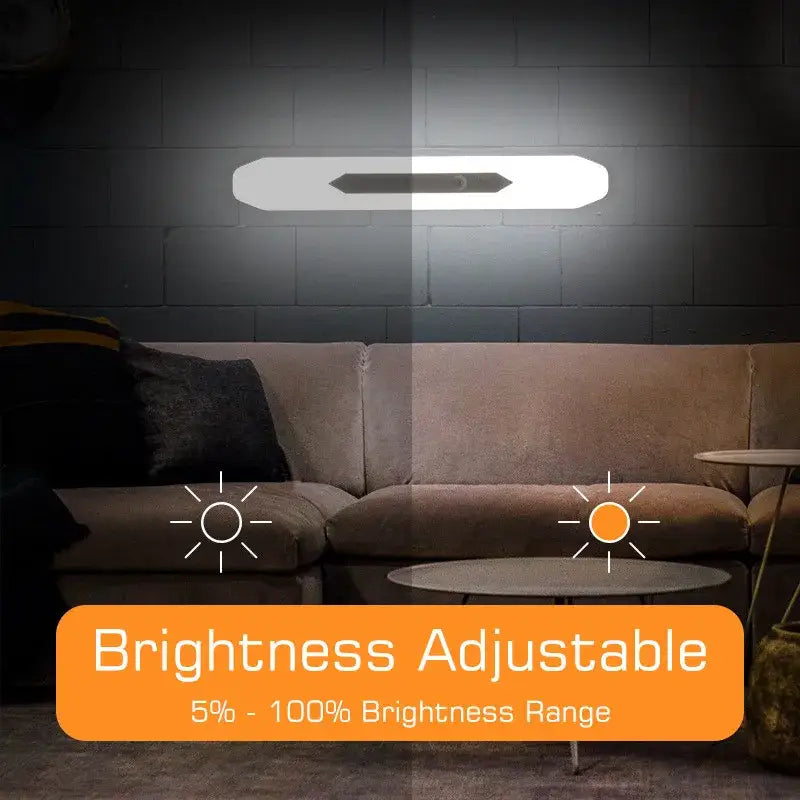 A sleek white minimalist led motion sensor night light with adjustable brightness usb rechargeable by decorbites led motion
