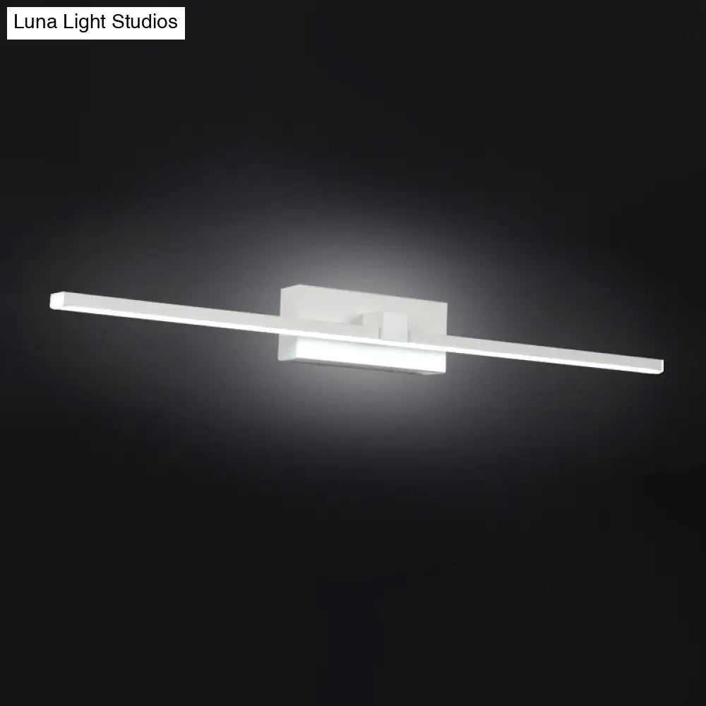 DecorBites™ DecorBites™ Minimalist White Rectangle Vanity Lamp - 16"/19.5" L LED Metal Wall Mount Light in Warm/White
